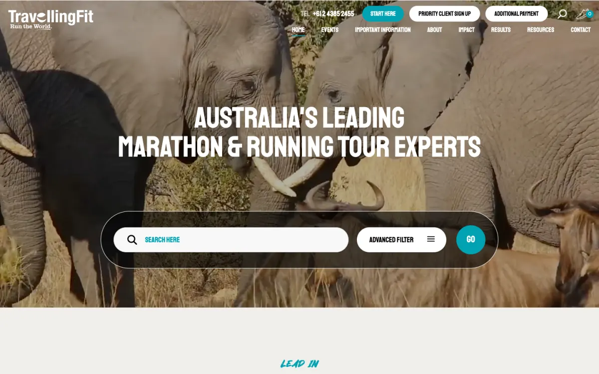 Travelling Fit website home page
